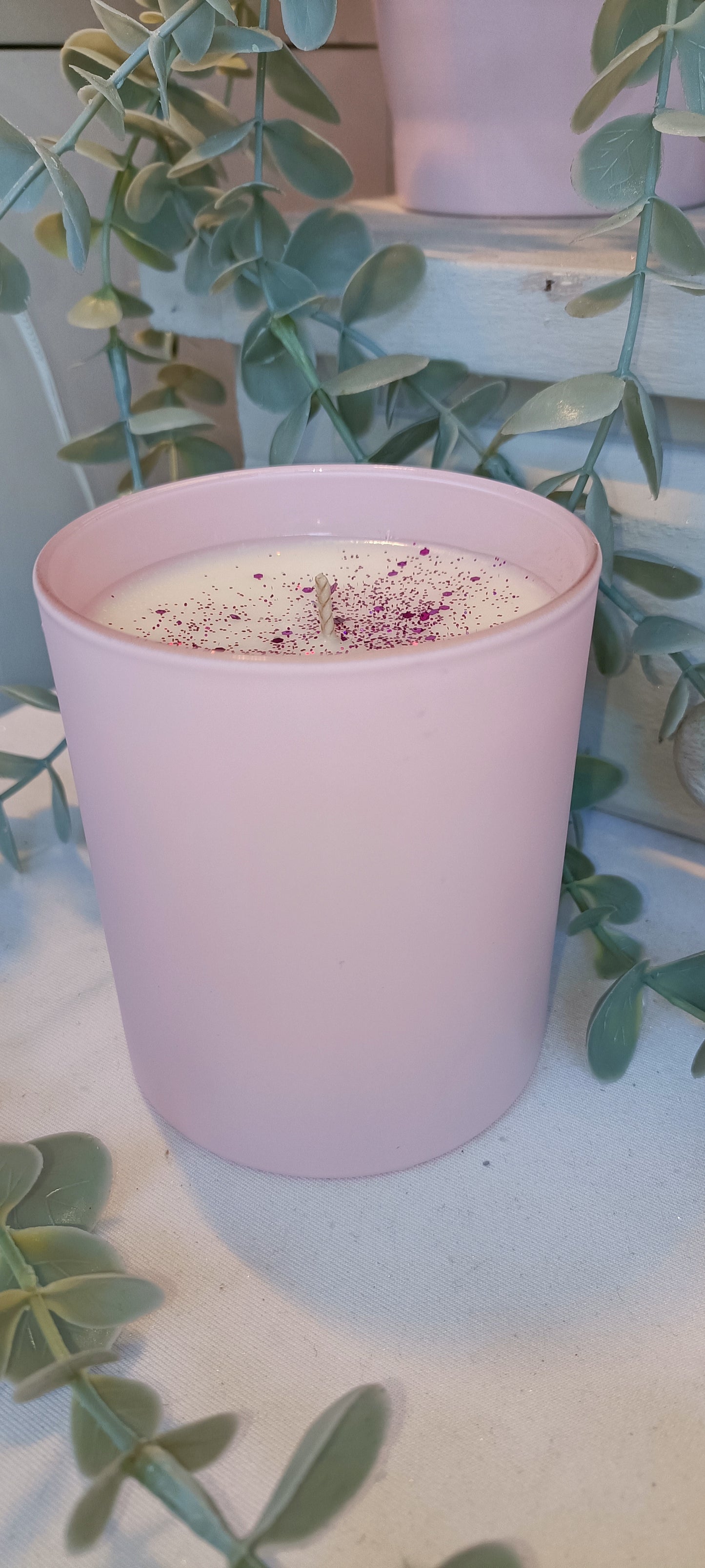 baby pink glass candles 20cl